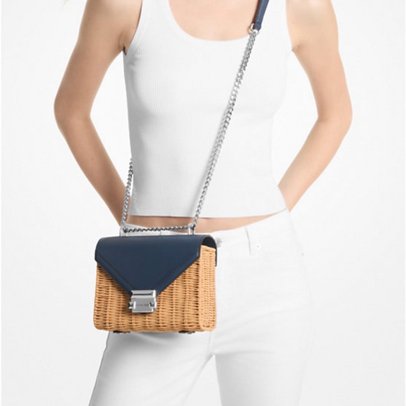 NWT Michael Kors Whitney Small Wicker Shoulder bag - Picture 2 of 9